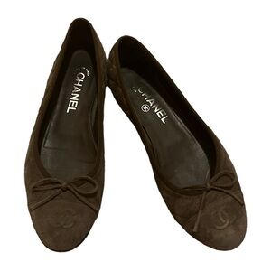 Chanel Quilted Suede Flats